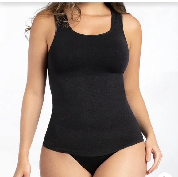 Curveez® Essential Square Neck Control Black Tank Women Size L Nwt - Picture 1 of 4
